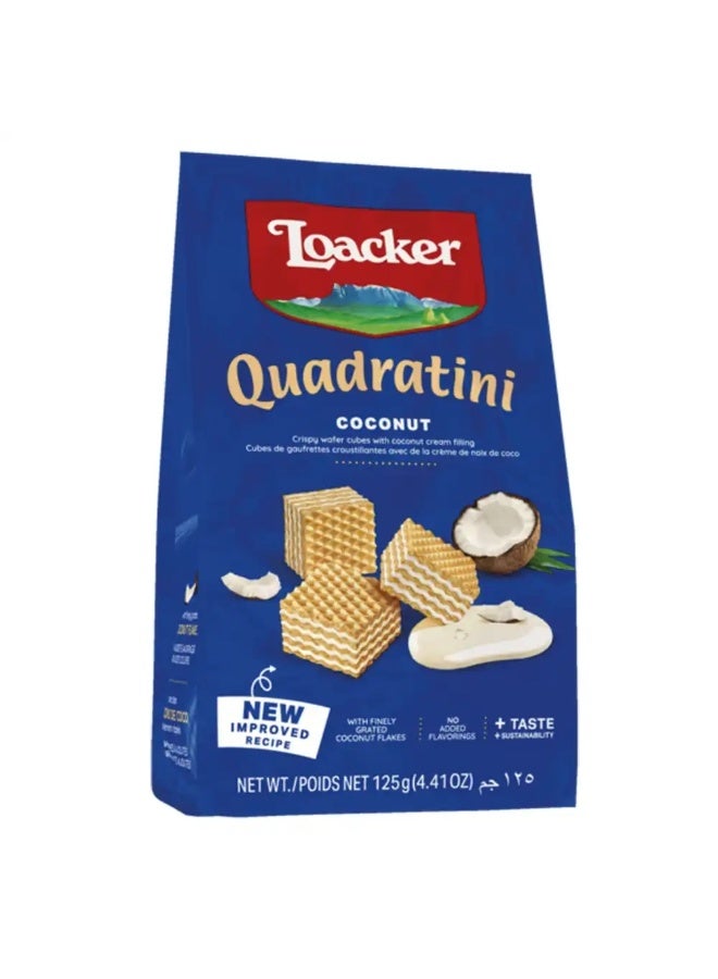 Loacker Quadratini Coconut Wafer Cubes 125g - Image 2