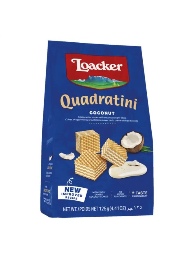 Loacker Quadratini Coconut Wafer Cubes 125g - Image 1