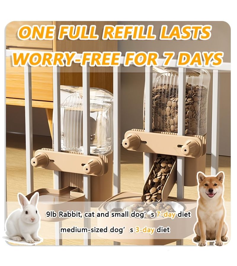 2 Pack Automatic Cage Accessories Feeder Water Dispenser External Refill for All Cage Sizes - Image 3