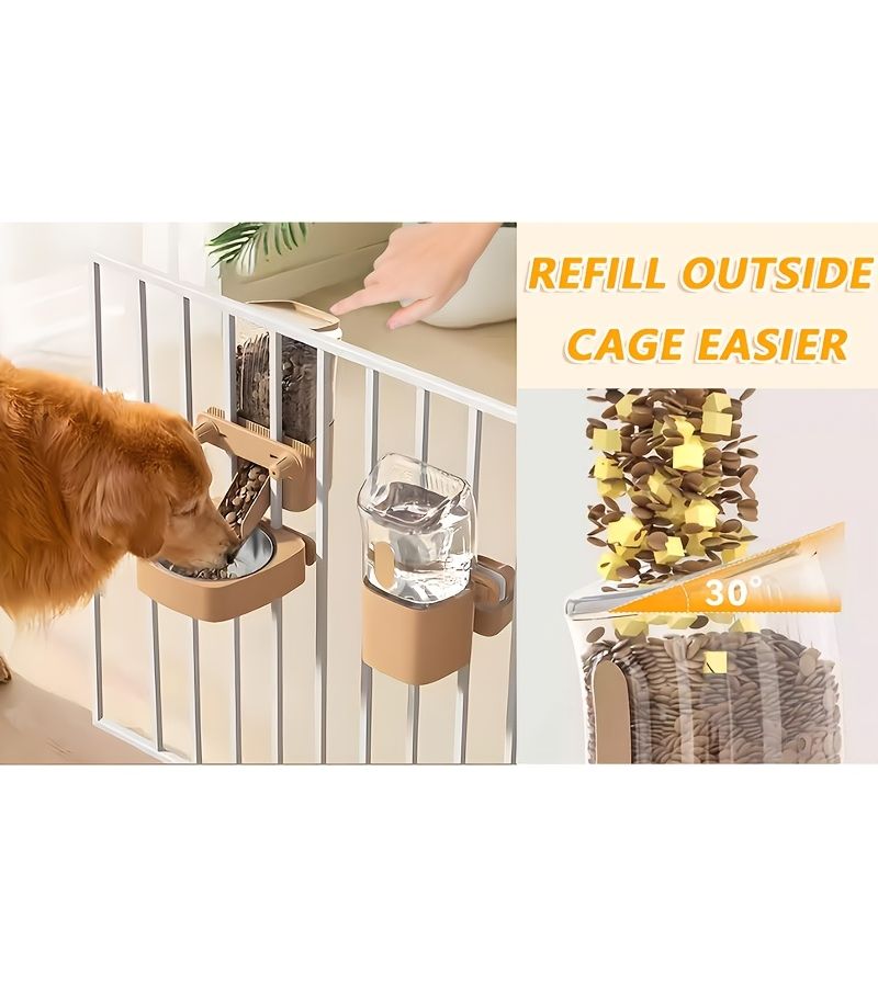 2 Pack Automatic Cage Accessories Feeder Water Dispenser External Refill for All Cage Sizes - Image 4