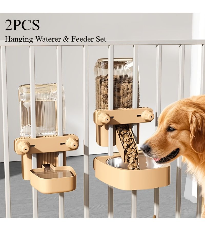 2 Pack Automatic Cage Accessories Feeder Water Dispenser External Refill for All Cage Sizes - Image 1