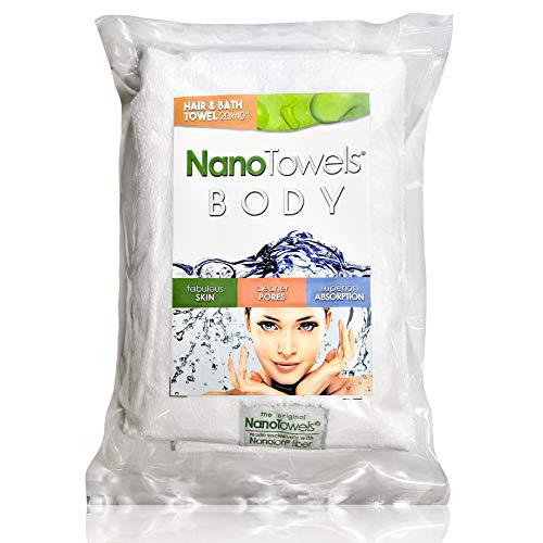 Life Miracle Nano Towels Body Bath & Shower Towel. Huge & Super Absorbent. Wipes Away Dirt, Oil and Cosmetics. Use As Your Sports, Travel, Fitness, Kids, Beauty, Spa Or Salon Luxury Towel. (20x40)", White) - Image 5