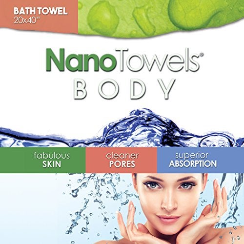 Life Miracle Nano Towels Body Bath & Shower Towel. Huge & Super Absorbent. Wipes Away Dirt, Oil and Cosmetics. Use As Your Sports, Travel, Fitness, Kids, Beauty, Spa Or Salon Luxury Towel. (20x40)", White) - Image 4