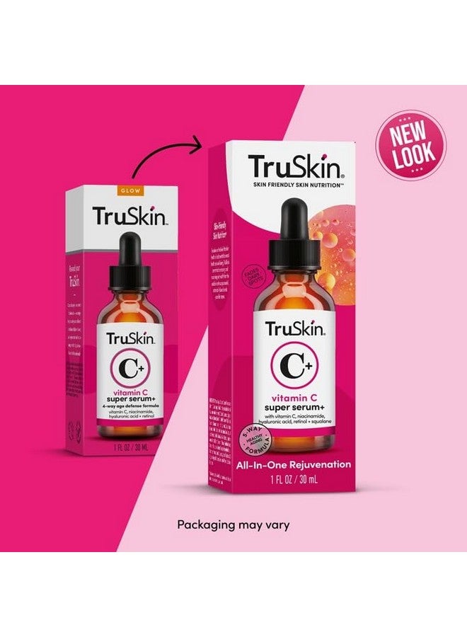 TruSkin Vitamin C Super Serum with Niacinamide, Retinol, Hyaluronic & Salicylic Acid (BHA) - All-in-One Anti Aging Facial Serum for Brightening, Firming, Dark Spots, Discoloration - 1 fl oz - Image 2
