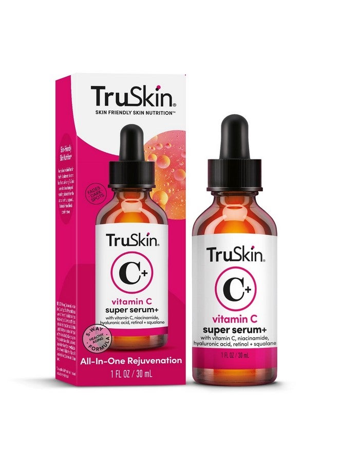 TruSkin Vitamin C Super Serum with Niacinamide, Retinol, Hyaluronic & Salicylic Acid (BHA) - All-in-One Anti Aging Facial Serum for Brightening, Firming, Dark Spots, Discoloration - 1 fl oz - Image 1