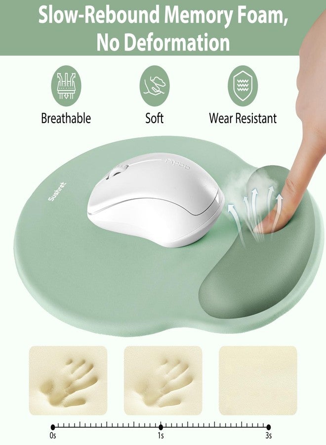 Sushret Keyboard Wrist Rest Set, Non-Slip Base, Pain Relief Support for Office & Home, Green - Image 3