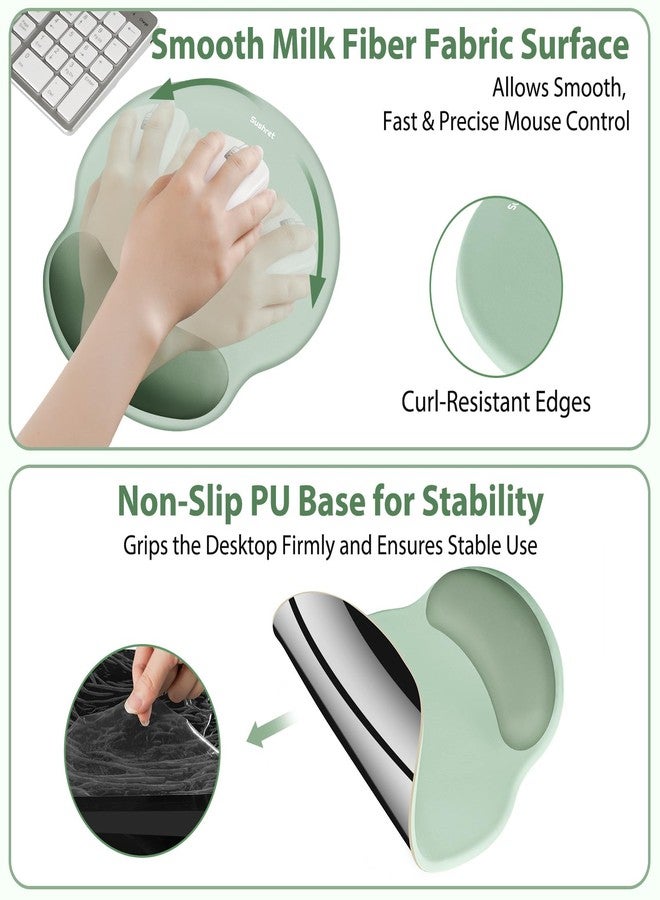 Sushret Keyboard Wrist Rest Set, Non-Slip Base, Pain Relief Support for Office & Home, Green - Image 4