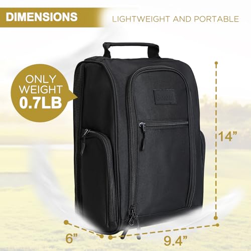 Goloni Golf Shoe Bag for Men Women Ventilated Golf Shoe Bag with Side Pockets Lightweight Portable Golf Shoe Carrier for Golf Shoes Tees Balls AccessoriesBlack - Image 3