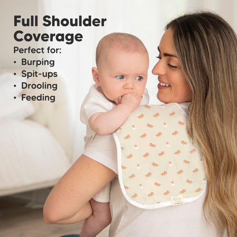 KeaBabies 5-Pack Muslin Burp Cloths Baby Boy, Girl - Very Absorbent Baby Burp Cloth Rags, 8-Layers Viscose Derived from Bamboo Cotton Muslin Towel, Super Soft Spit Up Rags, No Shrink Washcloths (Roarsome) - Image 3