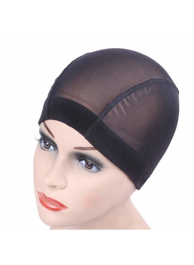yantaisiyu 5 Pcs/Lot Black Mesh Dome Caps Wig Caps Stretchy Hairnets Dome Cap with Wide Elastic Band for Wig Making (Mesh Cap L) - Image 5