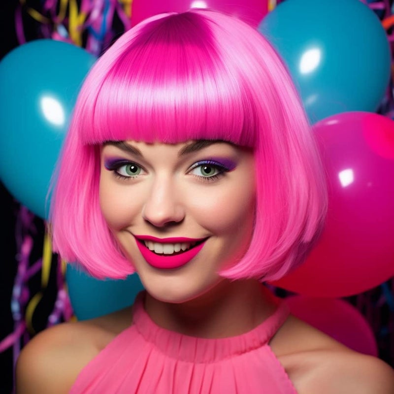 LIULIUBTY Colored Wigs 6 Pack, Short Bob Hair Wigs Neon Colorful Party Wigs for Women Girls Cosplay Costume Party Holiday Bachelorette Night Club - Image 4