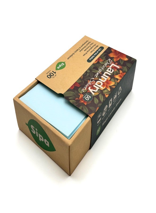 SIPA أوراق مسحوق الغسيل SIPA - 50 ورقة، 100 غسلة، زنبق الوادي، صديقة للبيئة، خالية من الفوسفور - Image 5