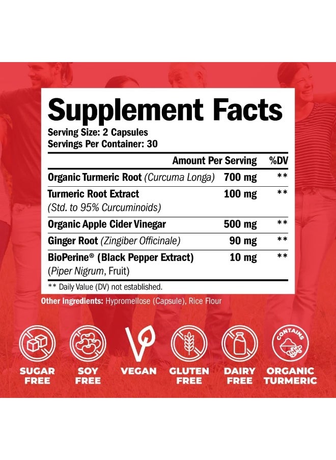 Vimerson Health - Vimerson Health Turmeric Apple Cider Vinegar Supplement with Ginger and Bioperine - Image 1