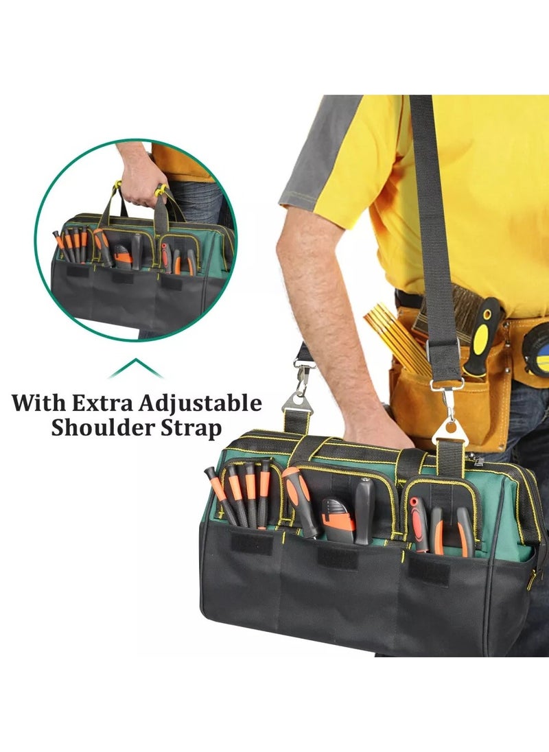 17'' Multifunctional Tool Bag with Waterproof Molded Base, Electric Tool Bag, Large Capacity Wide Mouth Tool Tote Bag for Electricians Carpenters - pzsku/ZD39F8108075F00A3924DZ/45/_/1735109841/024d02ca-fd1c-4fab-bfff-0d9aec933748