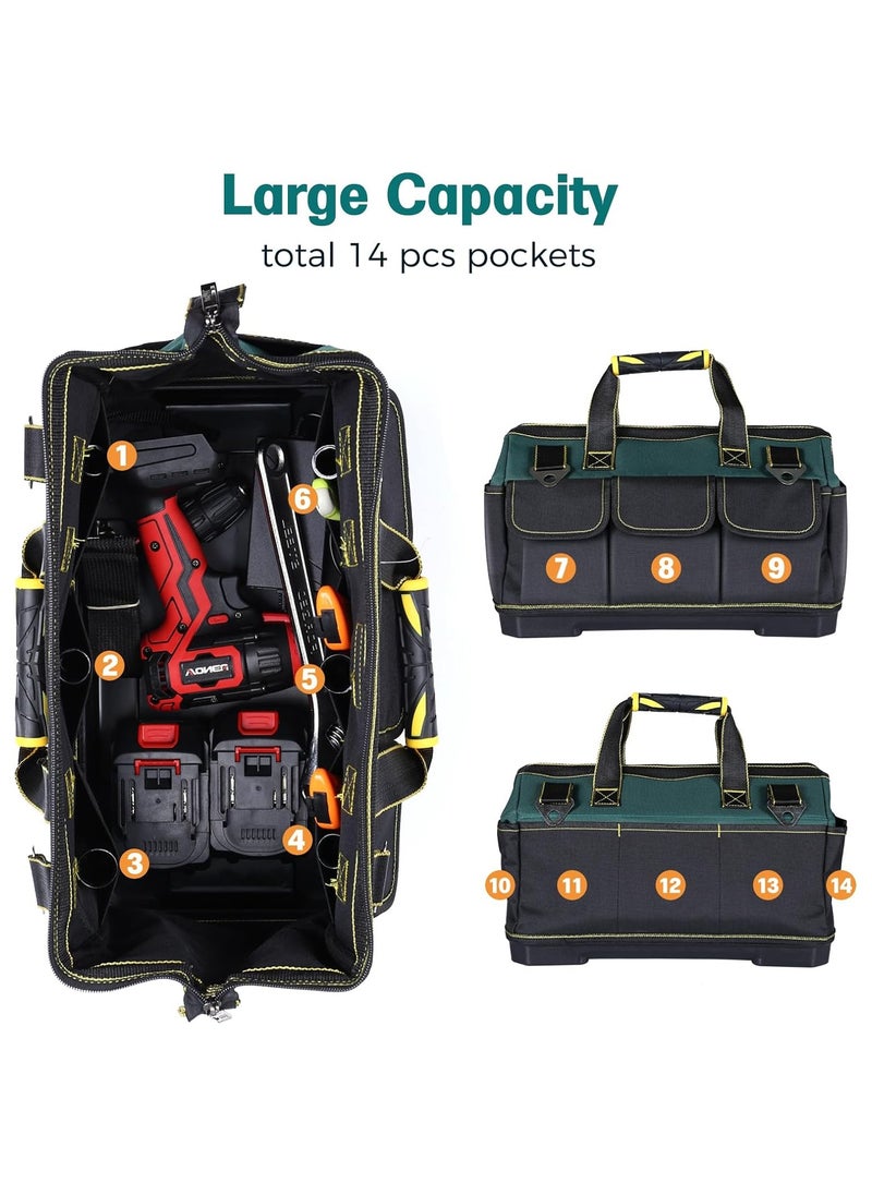 17'' Multifunctional Tool Bag with Waterproof Molded Base, Electric Tool Bag, Large Capacity Wide Mouth Tool Tote Bag for Electricians Carpenters - pzsku/ZD39F8108075F00A3924DZ/45/_/1735109843/26ef136a-80a3-4aa6-b79a-75b6614fe034