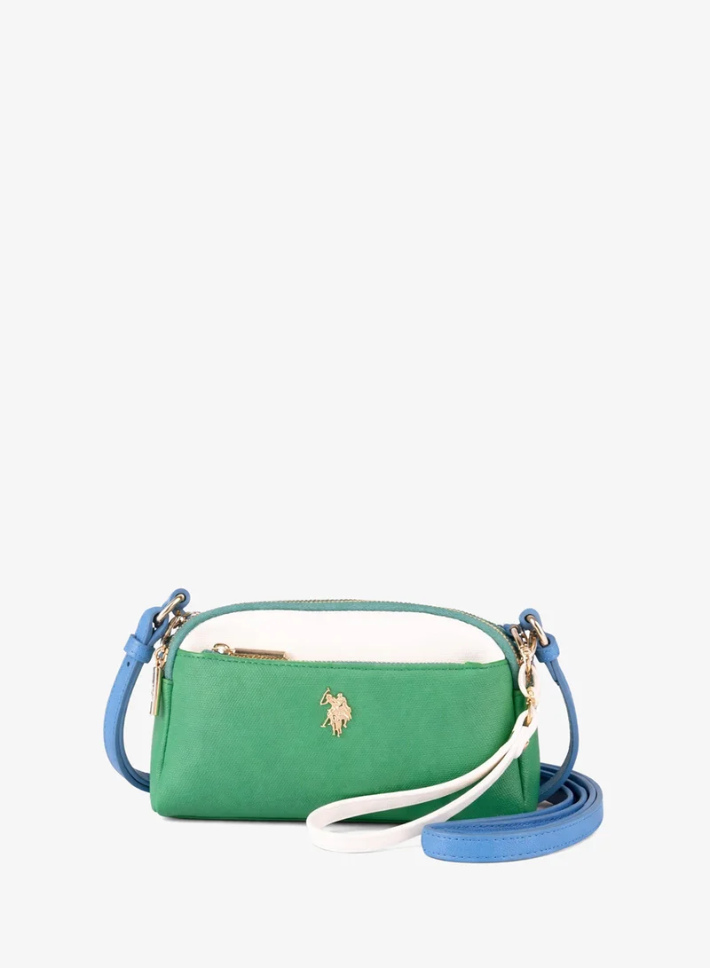 U.S. Polo Assn. Women's Crossbody Bag, Ladies Shoulder Bag Handbag for Ladies Travel Bag for Girls green White Blue