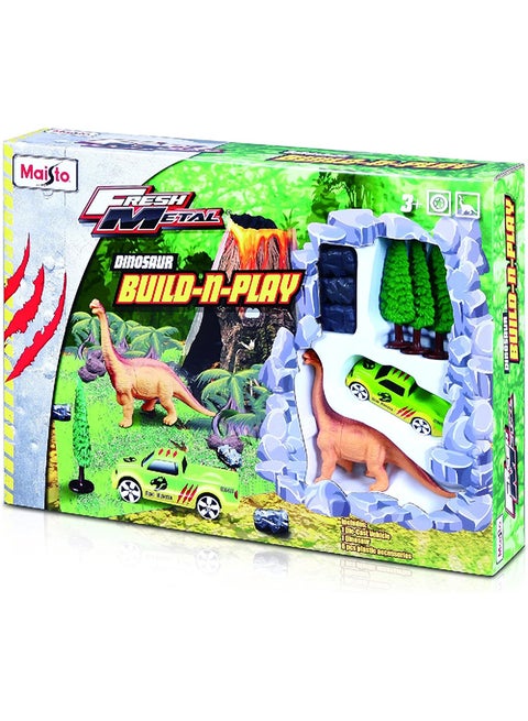 Dino Build 'N Play Set Is A Fun And Engaging Toy That Combines The Excitement Of Die-Cast Cars With A Prehistoric Dinosaur Theme.