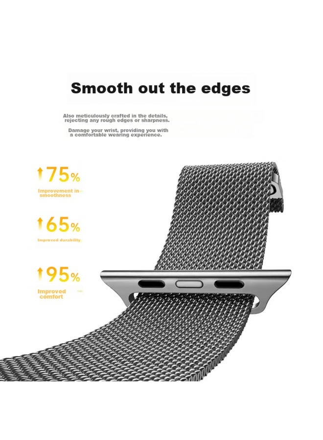 WITGOER Witgoer [top Ranked No. 1] Watch Strap Compatible With Apple Watch, Milanese Loop For Iwatch/s10/9/8/7/6/se, Magnetic, Ultra2, Metal, Stainless Steel - Image 5