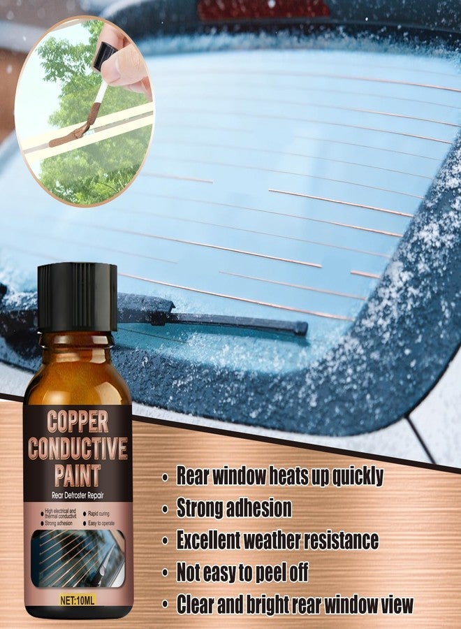 WANJAO Rear Defroster Repair Kit, Copper Conductive Paint for repairing rear window defroster screens with Brush wipes masking paper strong adhesion and fast repair performance, 10 ml - Image 2