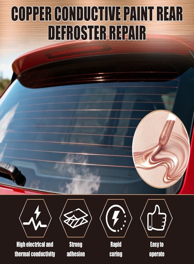WANJAO Rear Defroster Repair Kit, Copper Conductive Paint for repairing rear window defroster screens with Brush wipes masking paper strong adhesion and fast repair performance, 10 ml - Image 3