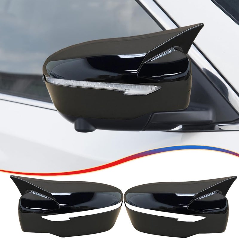 MUXEE Side Mirror Covers for Nissan Rogue 20142020Nissan Rogue Sport 20172022Nissan Murano 20152024Nissan Pathfinder 20172020 Turn Signal housing Cover AccessoriesBright Black