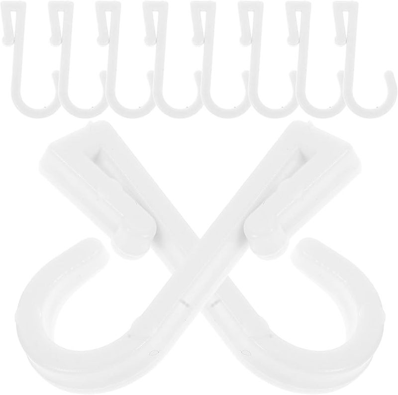 Plastic Flat Hooks 10 Pack for Pegboard Multiuse Towel Bag Clothes Hanging Kitchen Bathroom Storage - Image 1