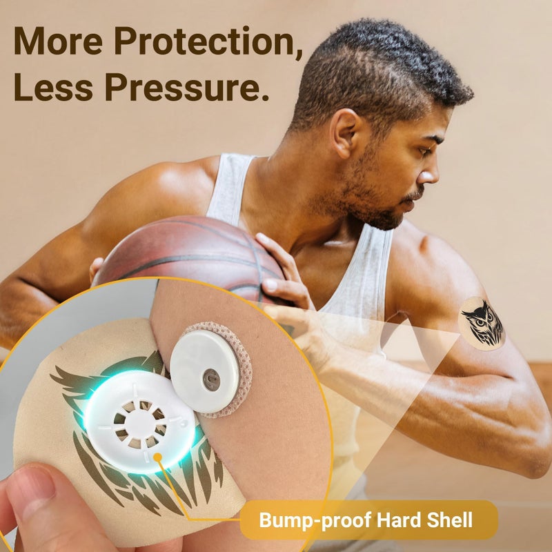 Amolyfe Libre 3 Sensor Covers Tattoo Waterproof, Amolyfe 10 Pack Freestyle Libre 3 Plus Covers, Bump-Proof with Hard Cap, Waterproof Breathable Medical CGM Adhesive Patches, 14-Day CGM Protection (Lion) - Image 3