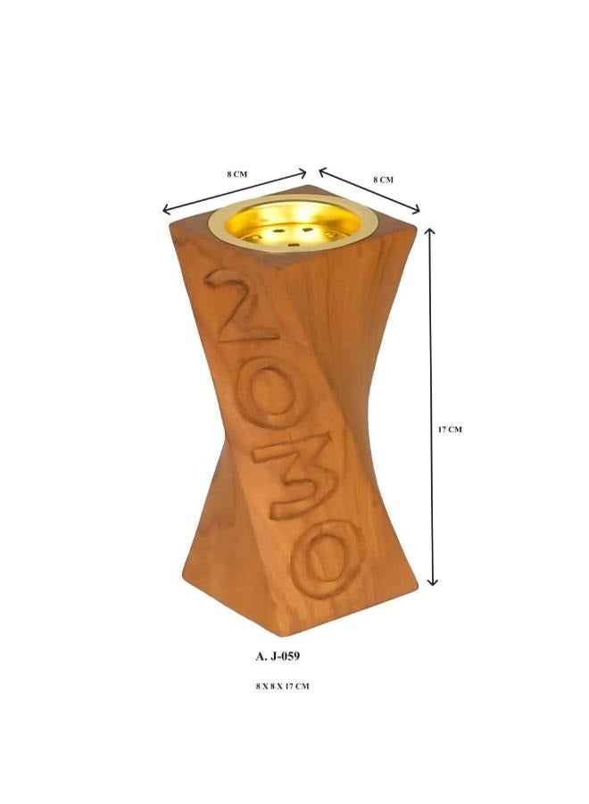 Braided incense burner, 3 sizes (hand-carved from natural teak wood) - Image 2