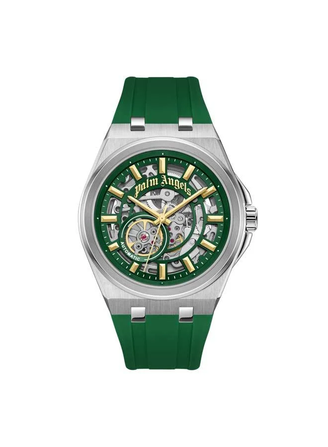 Palm Angels Altera Green Dial Green Silicone Strap Analog Watch for Men, 43mm