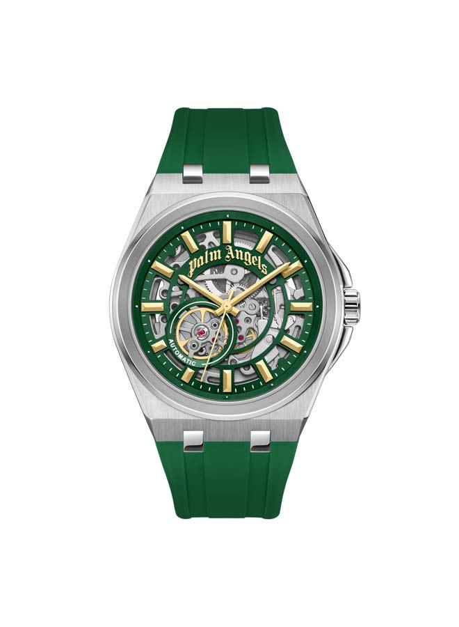 Palm Angels Altera Green Dial Green Silicone Strap Analog Watch for Men, 43mm - Image 1