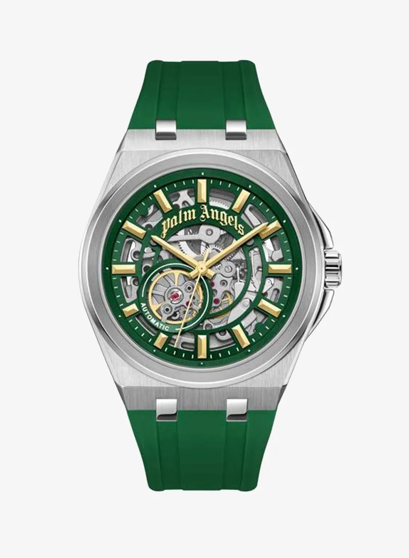 Palm Angels Altera Green Dial Green Silicone Strap Analog Watch for Men, 43mm
