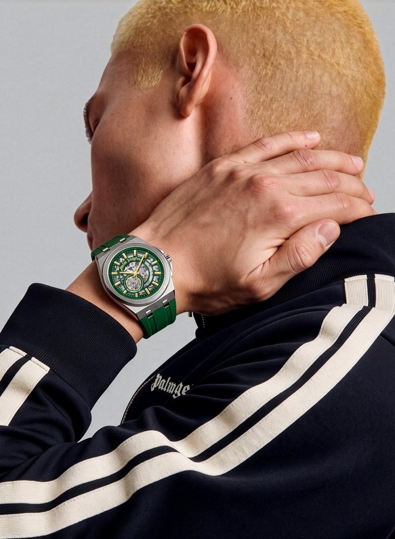 Palm Angels Altera Green Dial Green Silicone Strap Analog Watch for Men, 43mm - Image 4