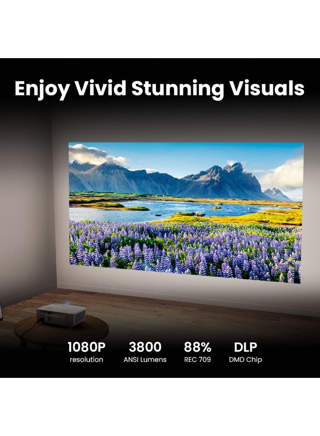 بين كيو TH575i Full HD 1080p Home Theater & Gaming Projector, 3800 ANSI Lumens, Licensed Google TV Dongle Included, HDR, 16.7ms Low Input Lag, Auto Vertical Keystone, 1.1x Zoom TH575i white - Image 5