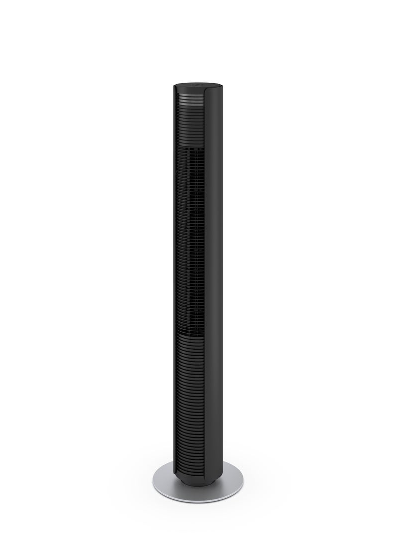 Stadler Form Swiss Design Tower Fan Peter with Remote Control and Easy Touch Panel Swing Mode with 3 Speed Levels Timer and Swivel Function Slim Design Black 2 Years Warranty plus Local Support