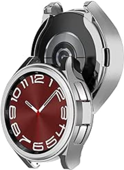 Next store Compatible with Samsung Galaxy Watch 6 Classic 43mm Case, Soft TPU Bumper Protective Cover [Anti-Scratch] Ultra Thin and Light Smart Watch Protector (Silver)