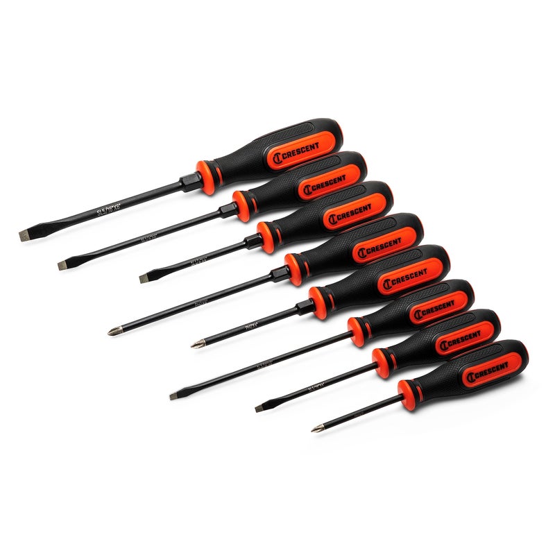 Crescent 8PC Diamond Tip Dual Material Screwdriver Set with Phillips and Slotted Screwdrivers - CDT8PCSET - Image 1