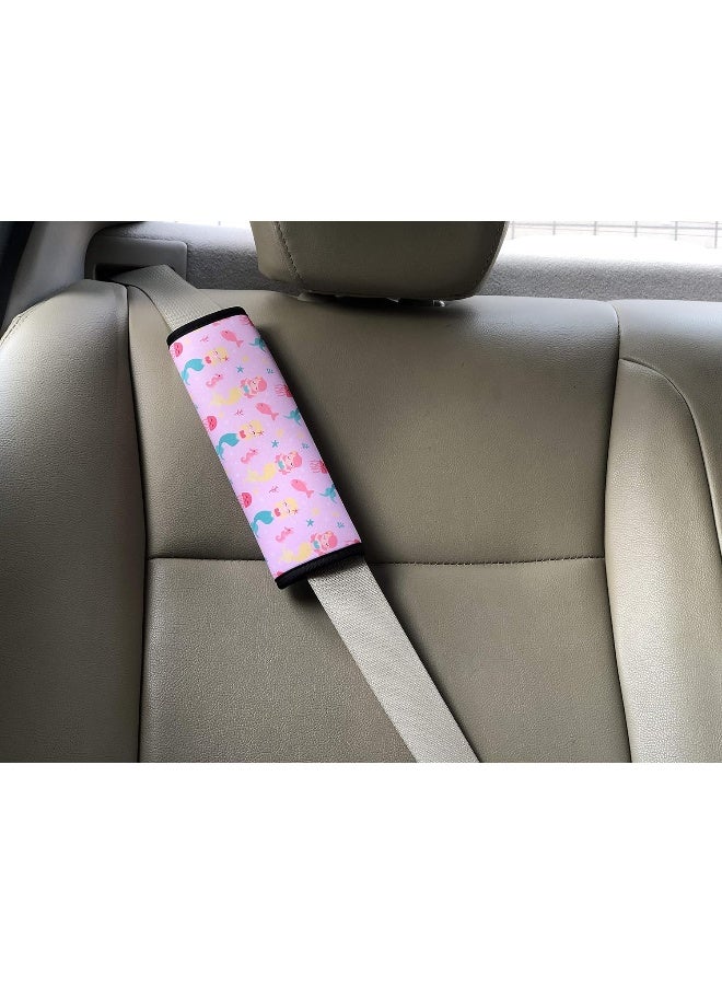 LOVAC 2 Pack Seat Belt Covers for Kids, Soft Comfort Seat Belt Cushion for Children, Cute Cartoon Pattern Car Seat Belt Pads Cover for Girls and Boys - Image 2