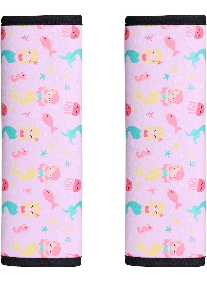 LOVAC 2 Pack Seat Belt Covers for Kids, Soft Comfort Seat Belt Cushion for Children, Cute Cartoon Pattern Car Seat Belt Pads Cover for Girls and Boys - Image 1
