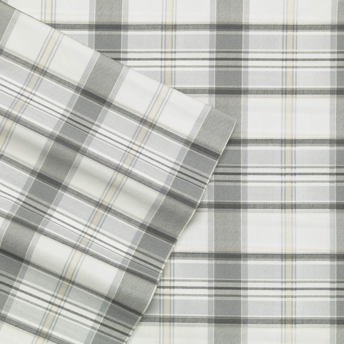 FULL SHEETS COTTON PERCALE BEDDING SET CRISP COOL HOME DECOR CHINOOK GREY FULL