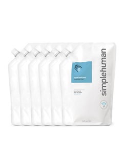 simplehuman Fragrance Free Moisturizing Liquid Hand Soap Refill Pouch, 34 Fl. Oz, Pack of 6  - Image 1