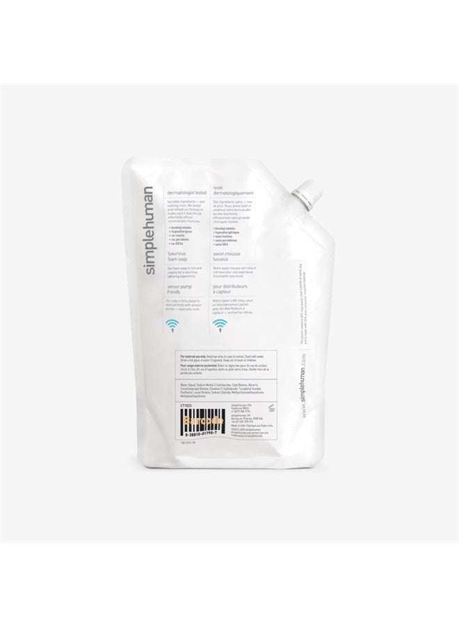 simplehuman Fragrance Free Moisturizing Liquid Hand Soap Refill Pouch, 34 Fl. Oz, Pack of 6 - Image 3