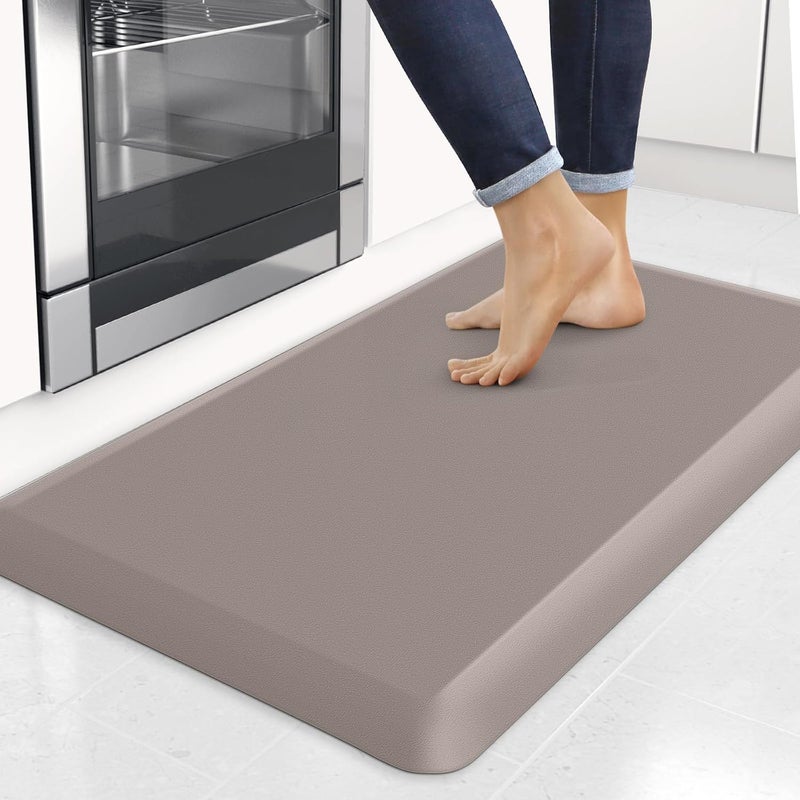 StepRite 4/5 Inch Thick Kitchen Mats for Floor, Kitchen Rug for Standing Desk, Non-Slip, Thicker, Stain & Water Resistant, Comfort Anti Fatigue Floor Mat for Home, Kitchen, Office - Khaki,32 * 20'' - Image 1