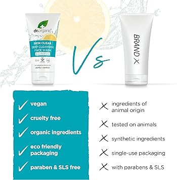 dr.organic غسول وجه دكتور أورغانيك لتنظيف البشرة الدهنية المعرضة لحب الشباب حمض الساليسيليك 125 مل - Image 3