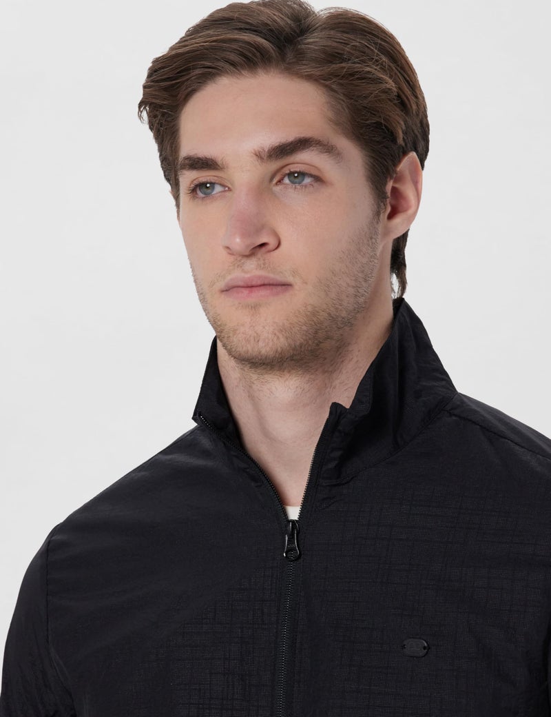 Peter England Men Black Textured Casual Jacket - Image 4