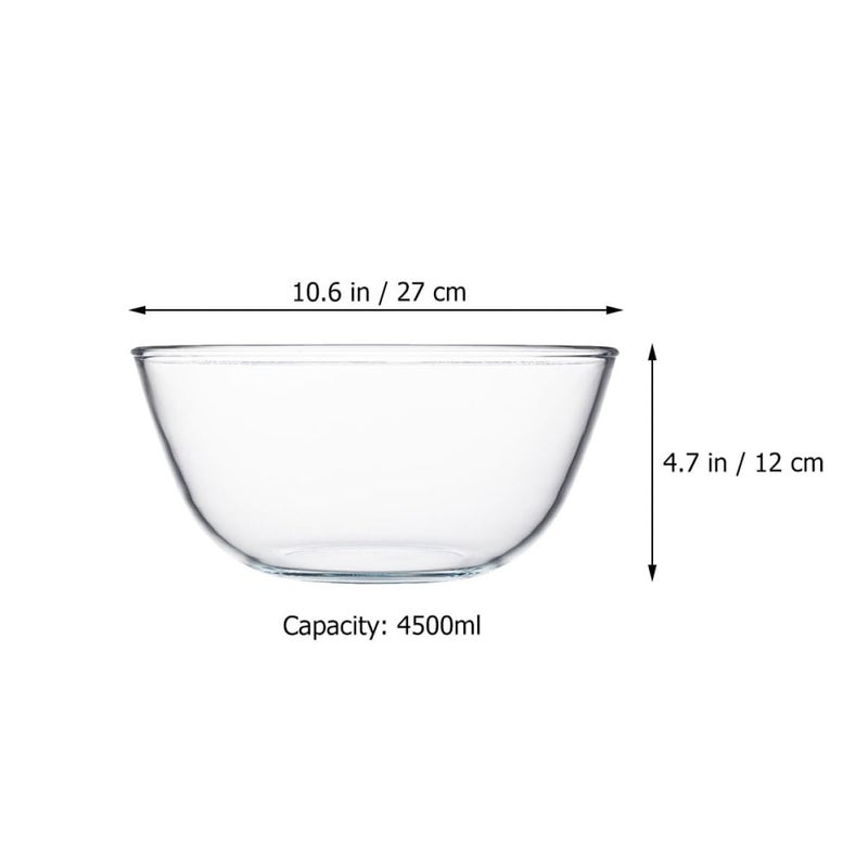 Large 4500ml Glass Mixing Bowl for Salad Soup Baking Serving Kitchen Dining - Image 3