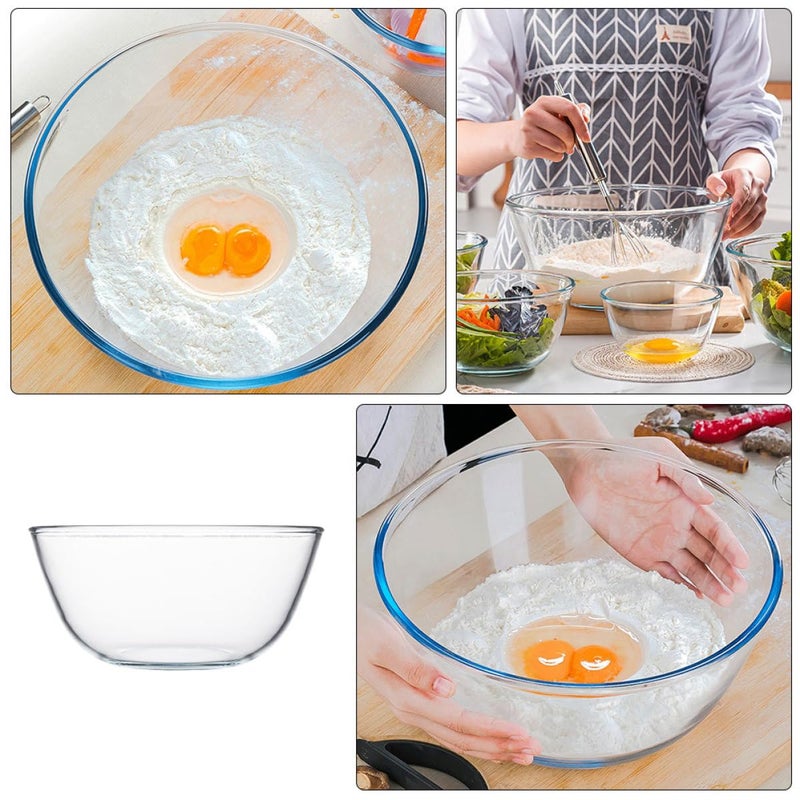 Large 4500ml Glass Mixing Bowl for Salad Soup Baking Serving Kitchen Dining - Image 4