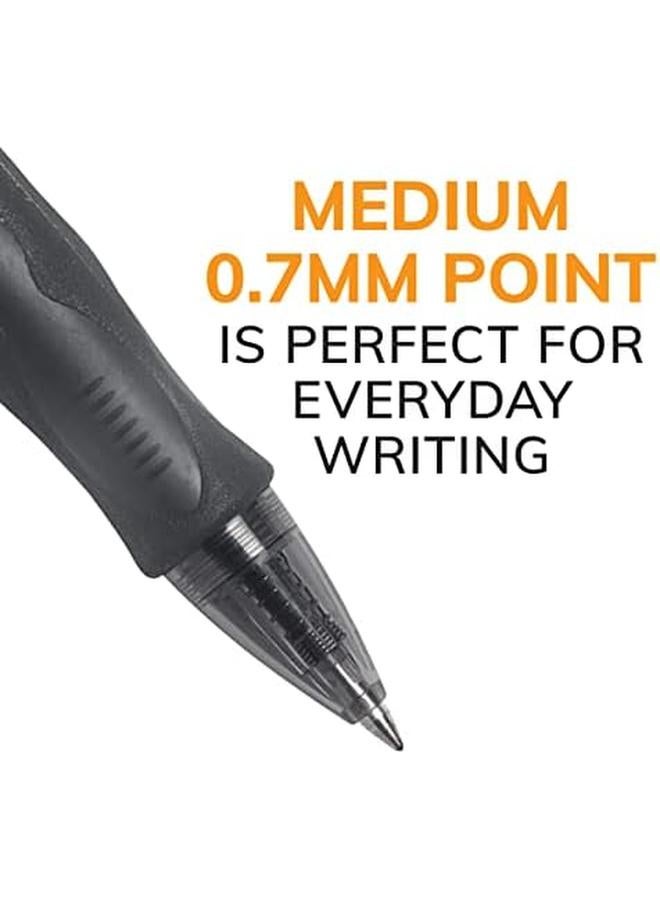 بيك أقلام جل سوداء أصلية من جيلوسيتي متوسطة الحجم 0.7 مم، 24 قطعة من أقلام الجل القابلة للسحب مع قبضة مريحة - Image 3