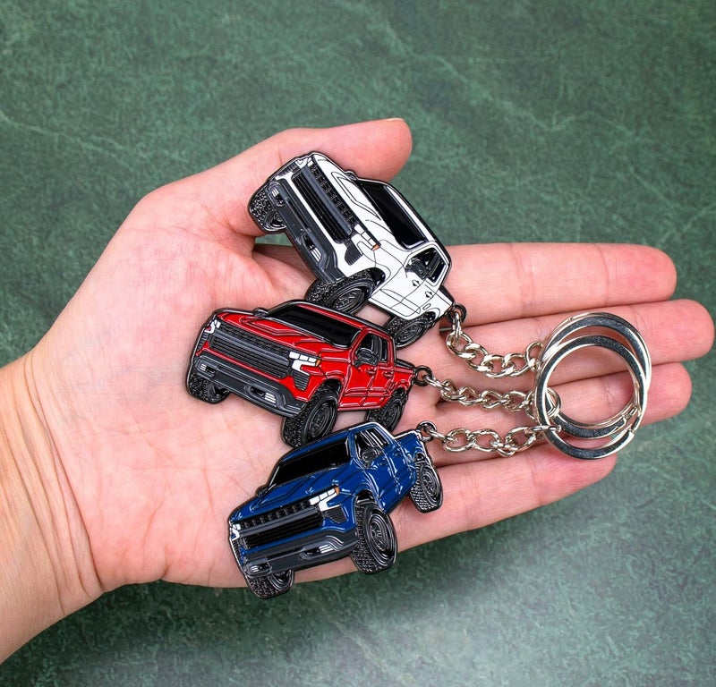FOUR WHEEL BEAST Chevy Keychain - Red Truck Design - Image 4