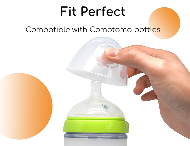 CHUBBIEE Baby Bottle Replacement Cap Lid for Comotomo 5 Ounce and 8 Ounce Silicone Bottle, 2 Count - Image 5