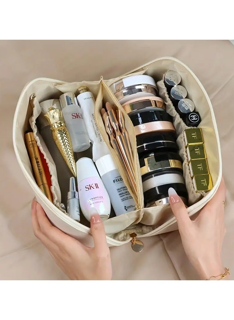 Goolsky Fashion PU Pillow Cosmetic Bag Portable Travel Storage Bag Handbag Large Capacity Toiletry Bag Partition Classification Maternal And Child Shared Toiletry Storage Bag - Image 3